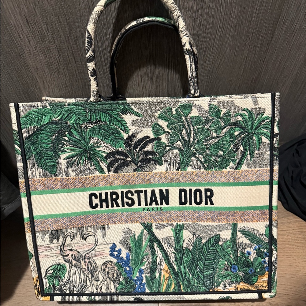 Authentic Christian Dior Book Bag - Green Cream